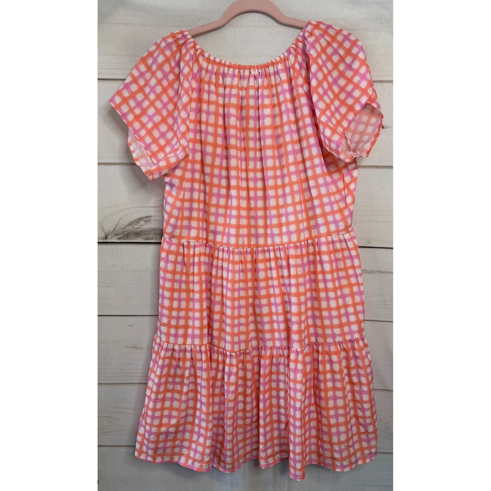 THML Pink and Orange Checked Mini Dress - Picture 6 of 6